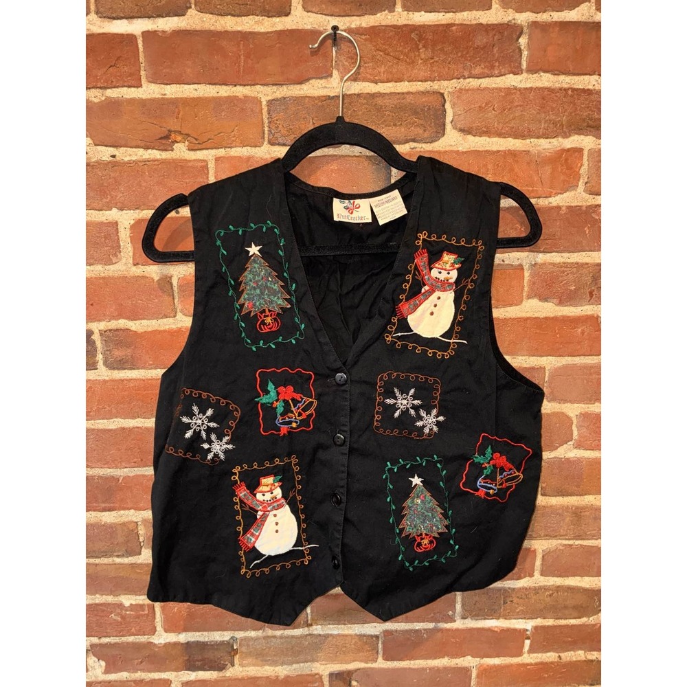Holiday‎ Christmas Nutcracker Womens Medium Black Holiday Vest Winter Festive
